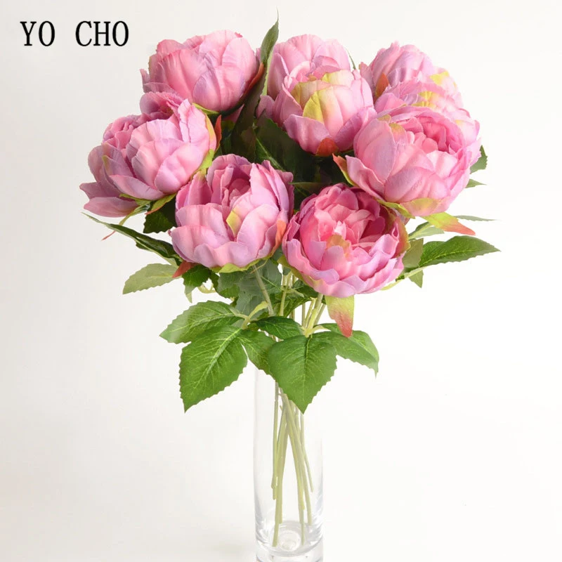 1 Head silk peony artificial flower wedding home decor (18)
