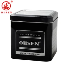 Оригинальные наручные часы OHSEN фирменные коробки для часов черные наручные часы металлический корпус коробка подарка упаковывая на заказ защиты