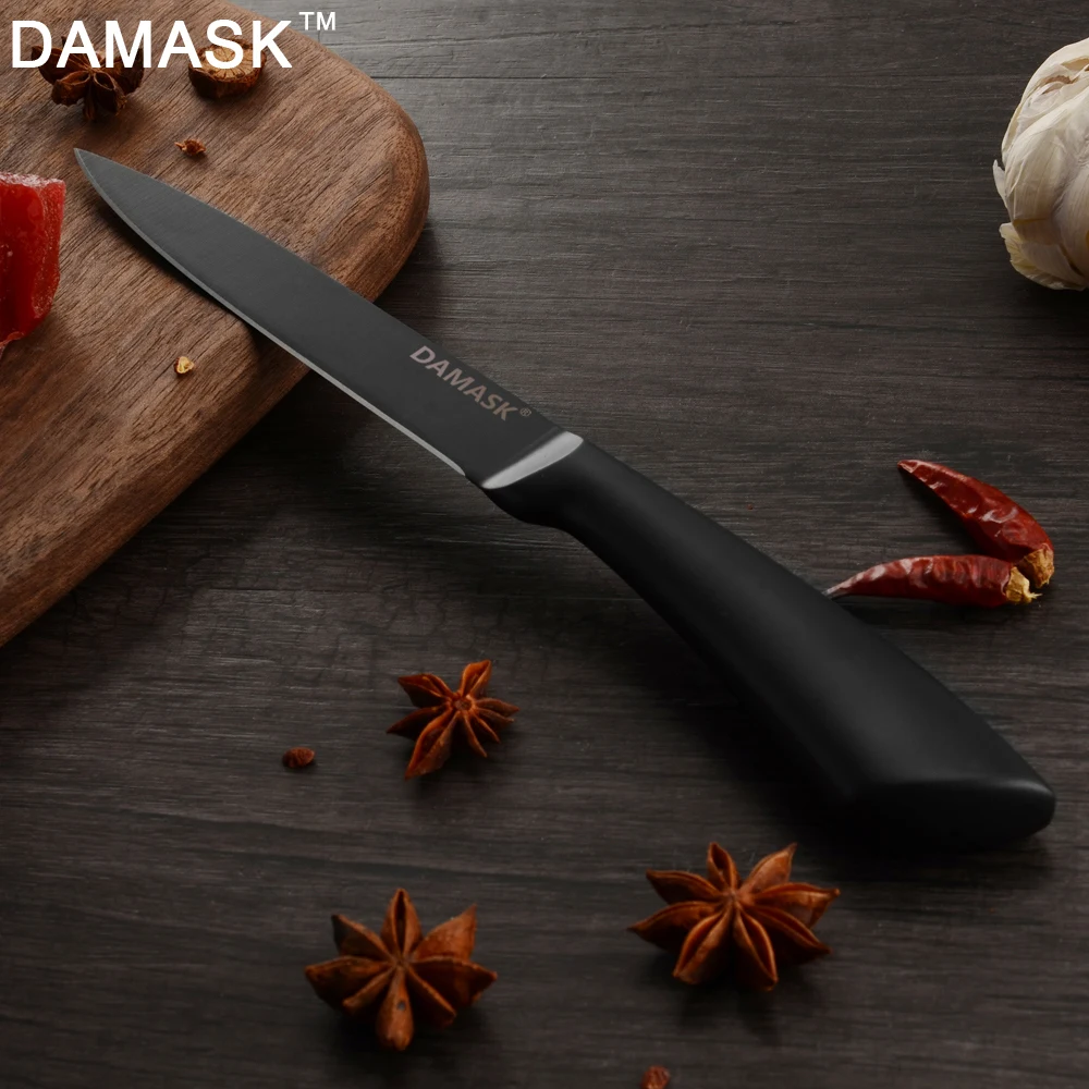 DAMASK черный кухонный нож ножи из нержавеющей стали японский Santoku утилита шеф