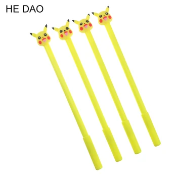 

4 Pcs New Arrive 0.3mm Cute Kawaii Pikachu Plastic Gel Pen Lovely Pokemon Go Pen For Kids Korean Stationery