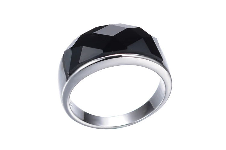 Мужское кольцо из серебра 925 пробы с черным драгоценным камнем|finger ring|wedding ringsring for