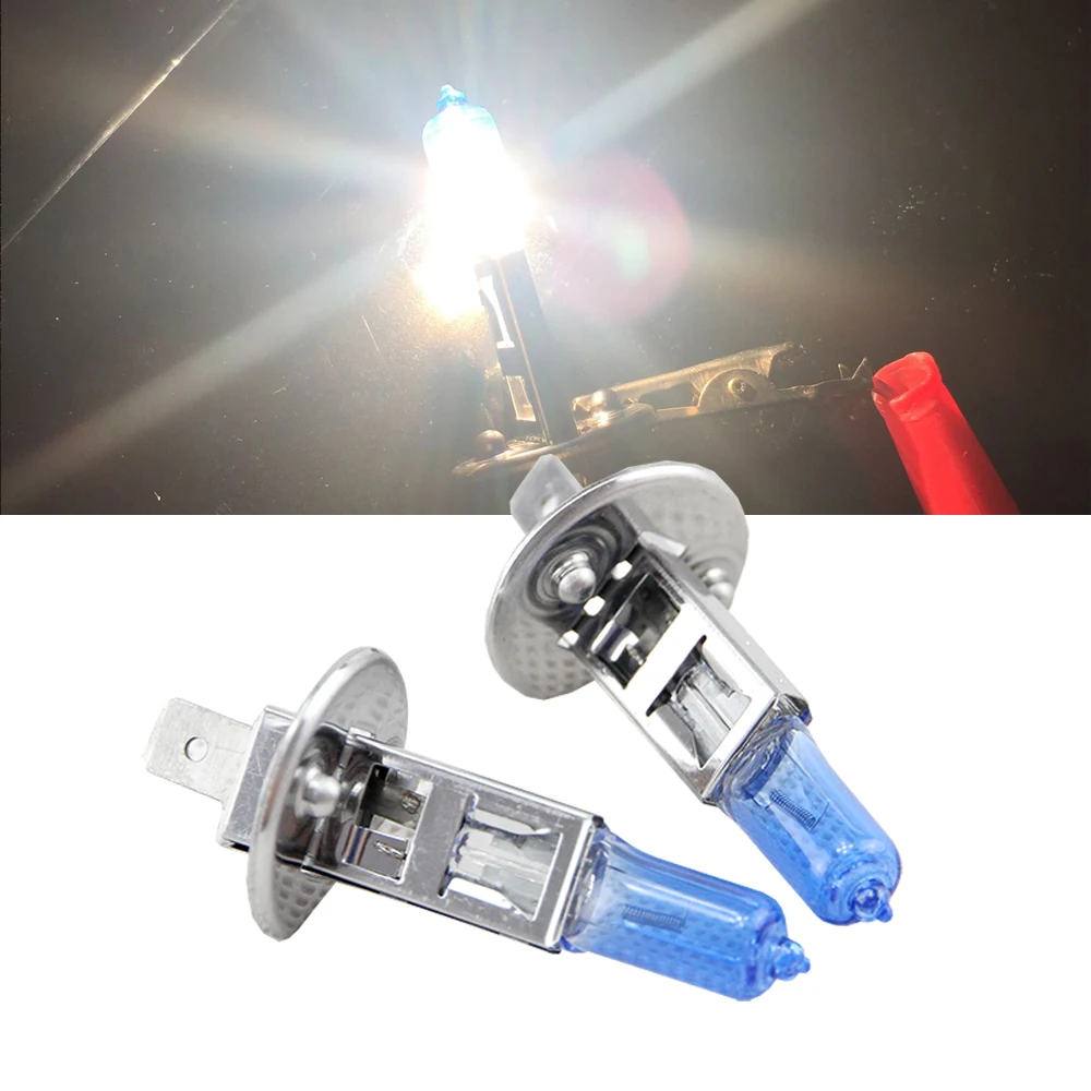 

2pcs H1 12V 55W p14.5s Super White Car External Lights Headlight HOD Lamps Quartz Glass for Vaz/Lada/Peugeot/Chevrolet