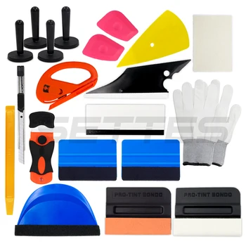 

21Pcs Professional Car Window Wrap Vinyl Tools Kit Scratch-free Squeegee Scraper Razor Glove Magnets Universal