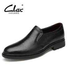 CLAX/Мужская официальная обувь; коллекция года; сезон весна-лето; модельные туфли из натуральной кожи; Мужская Свадебная обувь без шнуровки; мужские туфли-оксфорды