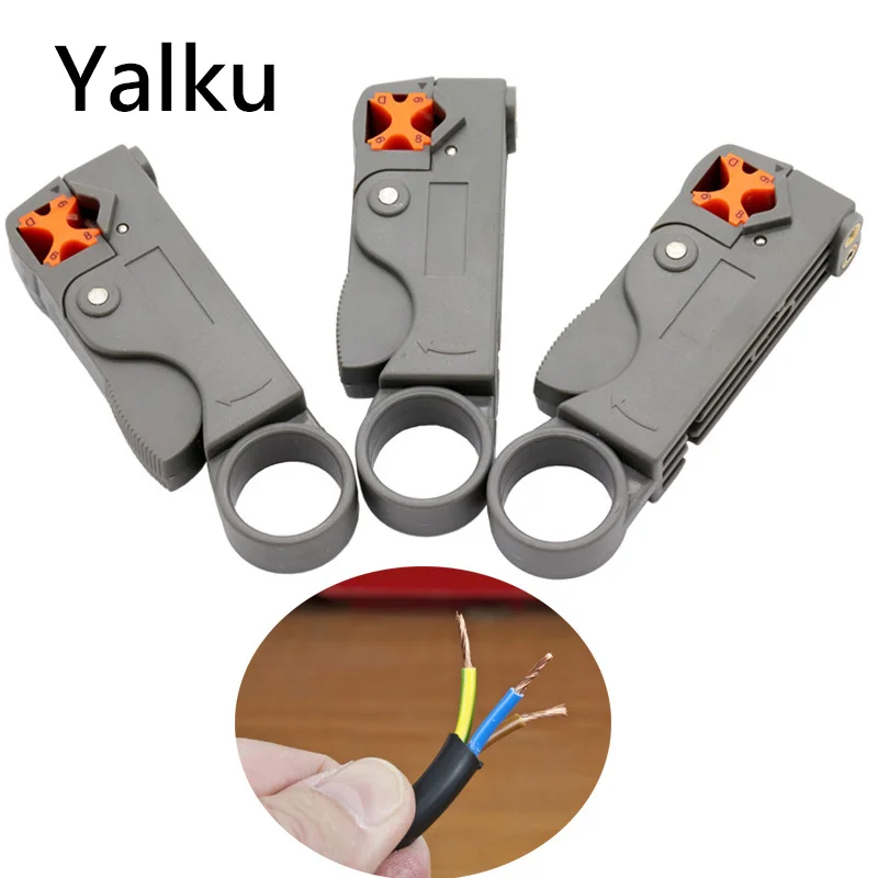 Hand Tool Wire Stripper Tool Pliers Practical Adjustable Coaxial Rotary Automatic Double Blade Wire Stripper Cable Cutter Pliers