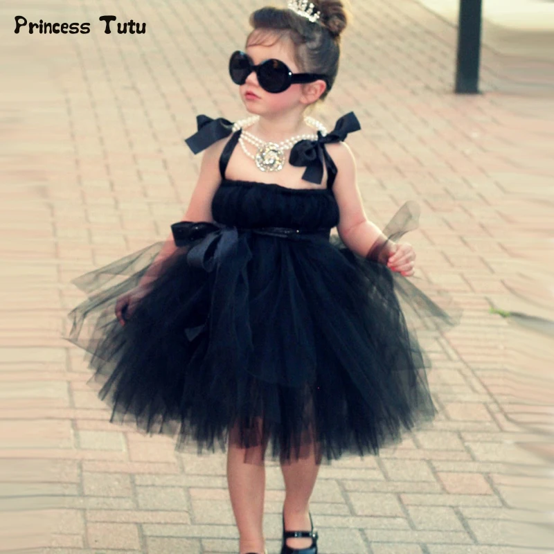 Модное модное платье принцессы с юбкой-пачкой для девочек; бальное платье из тюля для девочек; цвет синий, черный; Детские вечерние платья без рукавов для дня рождения