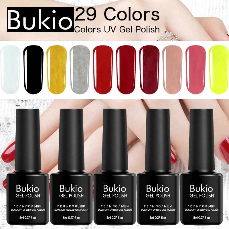 Bukio 29 серия чистых цветов 8 мл полуперманентный Гель-лак для ногтей дизайна