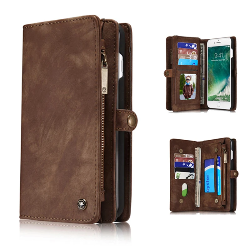 

Luxury Leather Phone Case For iPhone 7 8 Plus 6 6S Plus Flip Cover Magnet Card Holder For iPhone X XR XS Max Capa