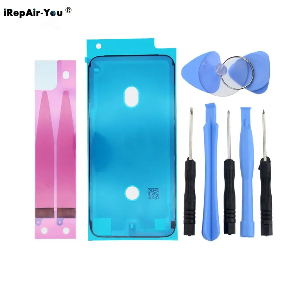 

1Set Battery Adhesive Strips Tape Glue+LCD Frame Waterproof Sealing Stickers+Tools For iPhone X XR XS Max 6 6s 7 8 Plus Repair