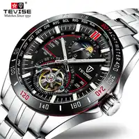 Top Brand Luxury TEVISE Luminous Watch Men's Stainless Steel Strap Sports Waterproof Wrist Watches For Business