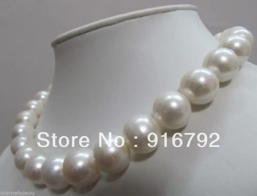 

free P&P ~~Beautiful AAA SOUTH SEA 11-12MM WHITE PEARL NECKLACE 18