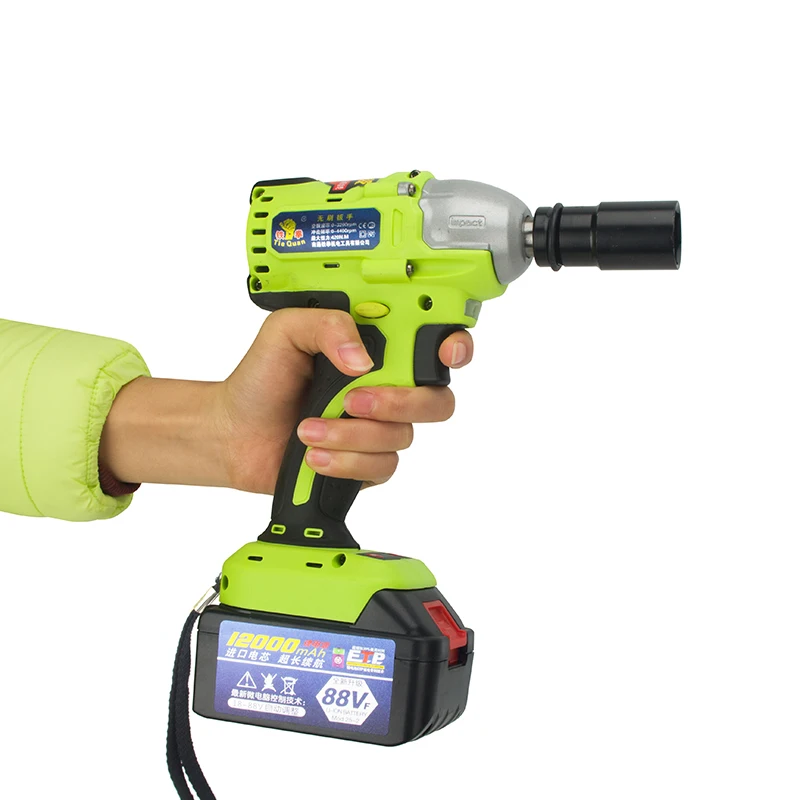 Brushless/ Cordless Electric Wrench Impact Socket Wrench 18 88V Li