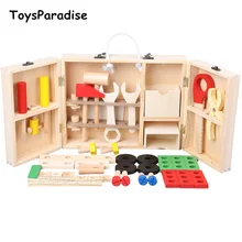 Детские игрушки, коробка для инструментов, деревянные игрушки для детей, игрушки в виде садовых инструментов, деревообрабатывающий инструмент, гайки и болты, развивающий подарок