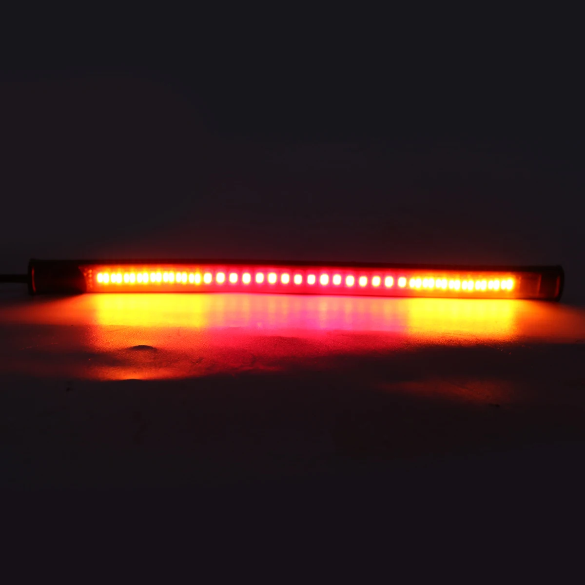 Mayitr Universal Motorcycle Flexible 48 LED SMD Brake Strip Light Motorbike Car Tail Turn Signal Light Decorative Red Amber Lamp