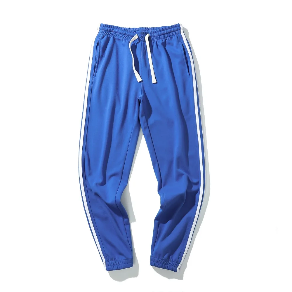 Уличная одежда в стиле ретро с боковой полосой, брюки со шнурком и эластичным поясом, спортивные штаны для бега, мужские спортивные штаны