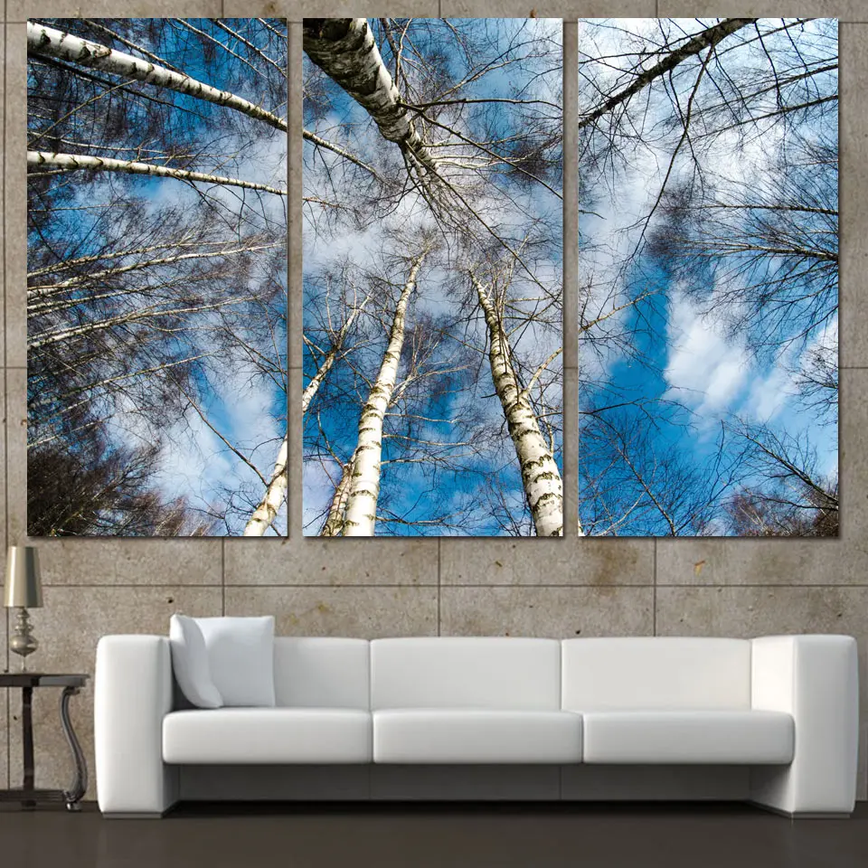 3 Panels Canvas Art Towering Trees Clouds Sky Home Decor Wall Art Painting Canvas Prints Pictures For Living Room Poster Prints Pictures Picture For Living Roomart Painting Aliexpress