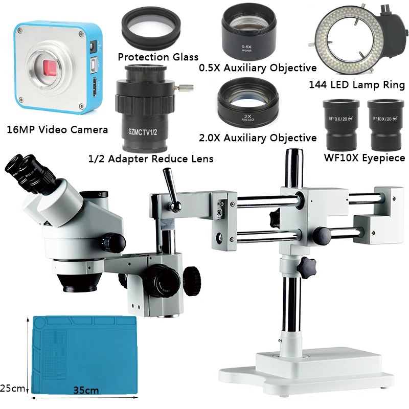3.5X 90X Simul Focal двойной стрелы стенд Тринокулярный Стерео зум микроскоп 36MP HDMI видео