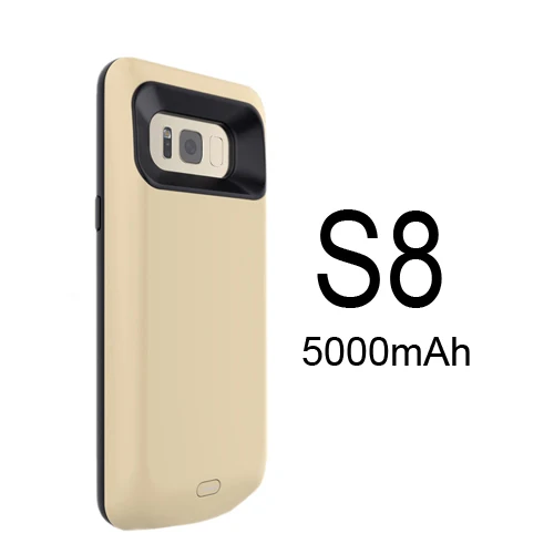 5500/5000 мА/ч, S8 Батарея чехол для samsung Galaxy S8 Батарея Зарядное устройство чехол Мощность банка для samsung Galaxy S8 плюс внешний Зарядное устройство - Цвет: Gold for S8
