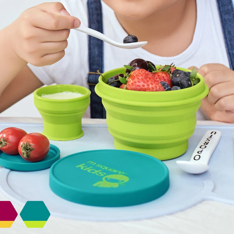 

Food Grade Silicone Folding Lunch Box Mini Small Child Bowl Portable Camping Picnic Travel Sushi Fruit Food Container Kids
