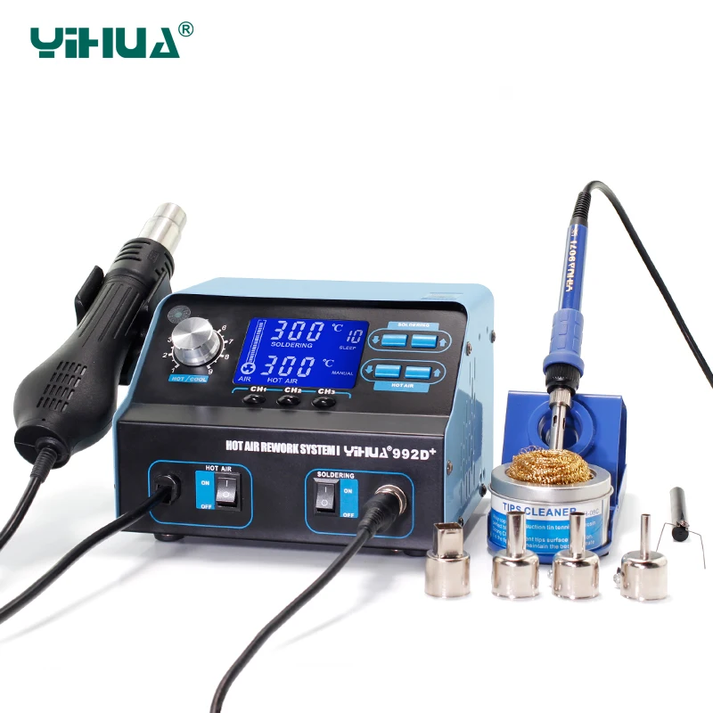 YIHUA 992D + SMD паяльная станция ремонтная доска с горячим воздухом|yihua 992d|station solderingyihua
