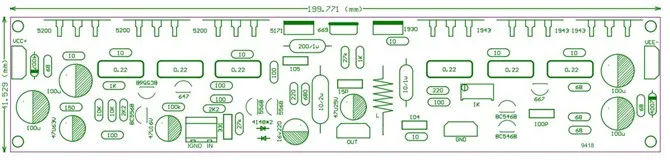 L10 двухканальный (2 шт.) 300 Вт + класс AB 4R Плата усилителя 1943 5200 BC546B BC556B A1930 C5171