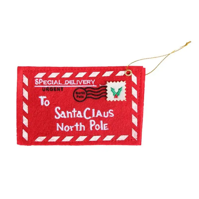 Новогодний Санта Клаус Северный полюс Рождественский кулон конверт дерево аксессуары маленький Рождественский подарок сумки для конфет домашние вечерние новогодний декор