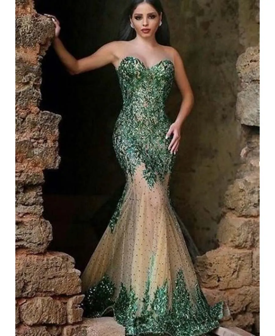 Sequins Sweet Heart Mermaid Party Dresses