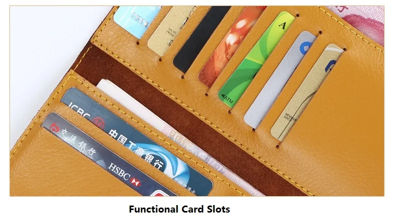 MJ Women Wallets Thin Split Leather Long Wallet Luxury Bi-Fold Card Holder Female Purse Simple Solid Genuine Leather Purse (19)
