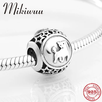 

Real 925 Sterling Silver Constellation Taurus Round shape beads accessories Jewelry making fit Original Pandora Charm Bracelet