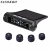 Автомобильная система контроля давления в шинах YASOKRO TPMS, солнечная зарядка, ЖК-дисплей, 4 внешних датчика, датчик температуры ► Фото 1/6