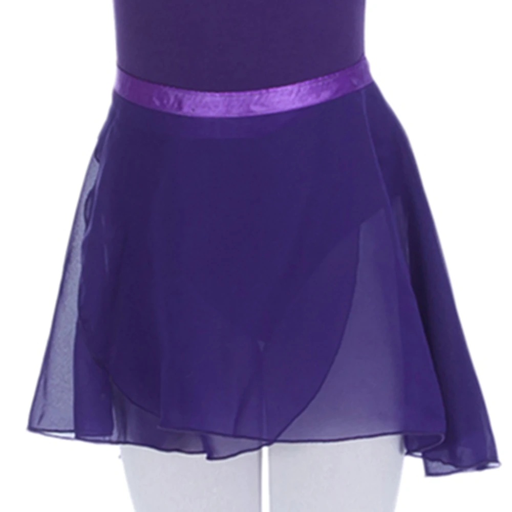 Dancer's Choices Girls Ballet Dance Wrap Skirts Kids Purple Chiffon