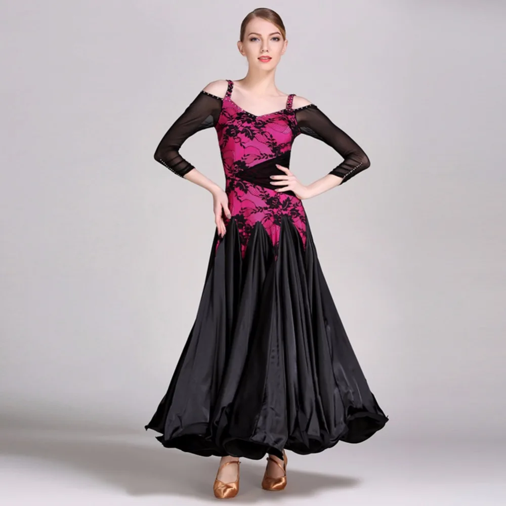 Buy 2018 New Ballroom Dance Dress Women Green/Rose