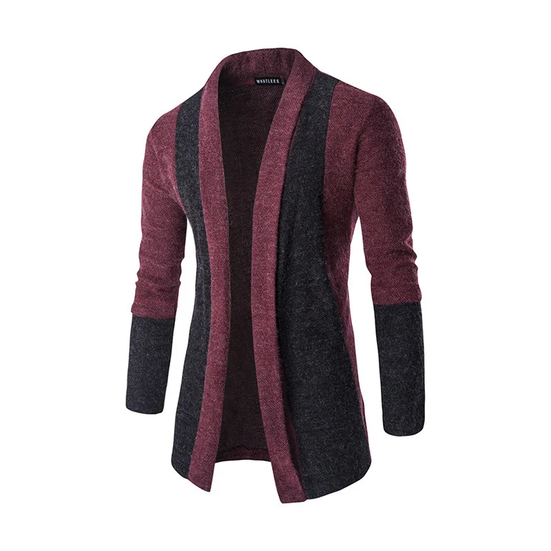 

Mens Sweaters Clothes 2018 Autumn and Winter Contrast Color Cardigan Men's Sweater Fashionable Knitwear Sweater Coat MM04