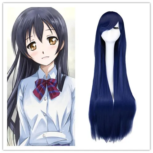 

LoL Ahri Dark Blue Wig League of Legends Cosplay Wig Anime 100 Cm Long Straight Navy Synthetic Hair Wigs Peruca Pelucas