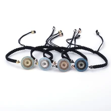 Простой CZ Eye ручной браслет, ползунок, цепочка, браслеты для женщин и мужчин, ювелирные изделия с кристаллами, регулируемые женские браслеты