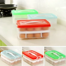 Портативный пластик двухслойная контейнеры для яиц контейнер для яиц ящик для хранения дома кухонный гаджет элементы аксессуары для ванной комнаты поставки Products5ZCF176