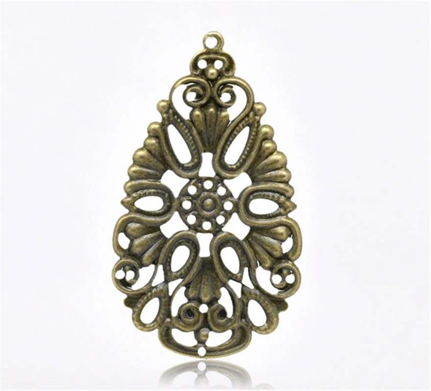 

DoreenBeads 50 Bronze Tone Flower Drop Charms Pendants 48x28mm (B14160), yiwu