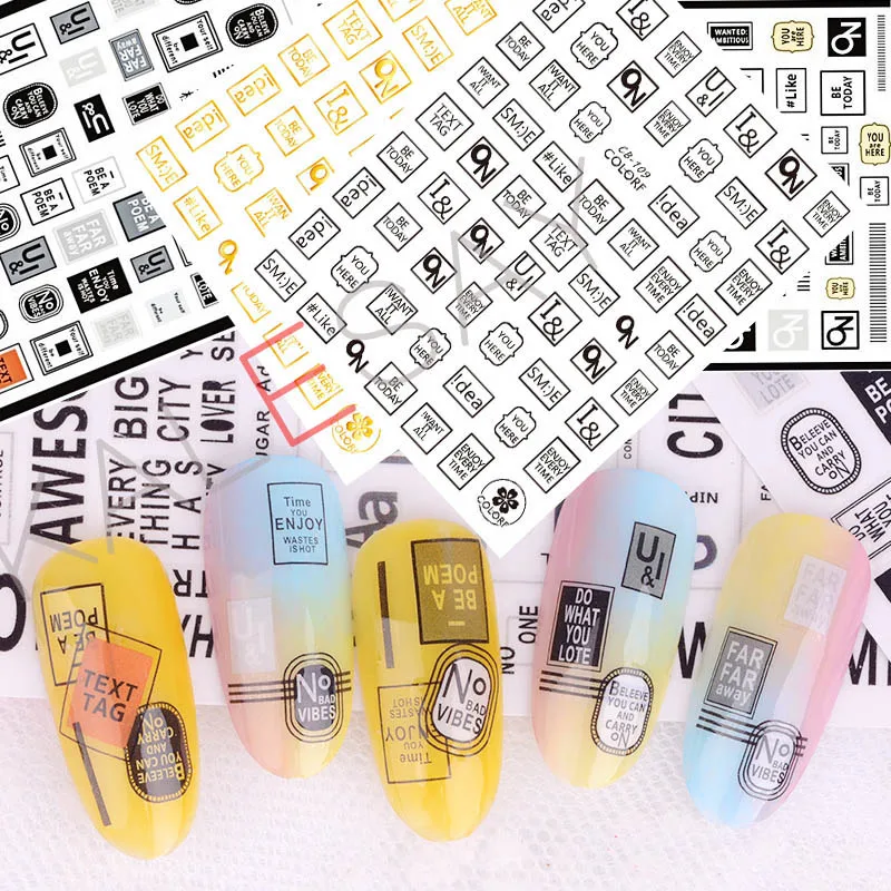 

You HereText Tag 3D Nail Sticker for Nails Self-adhesive Label Sticker Decals Idea Manicure Design Nail Art Decoration on Love