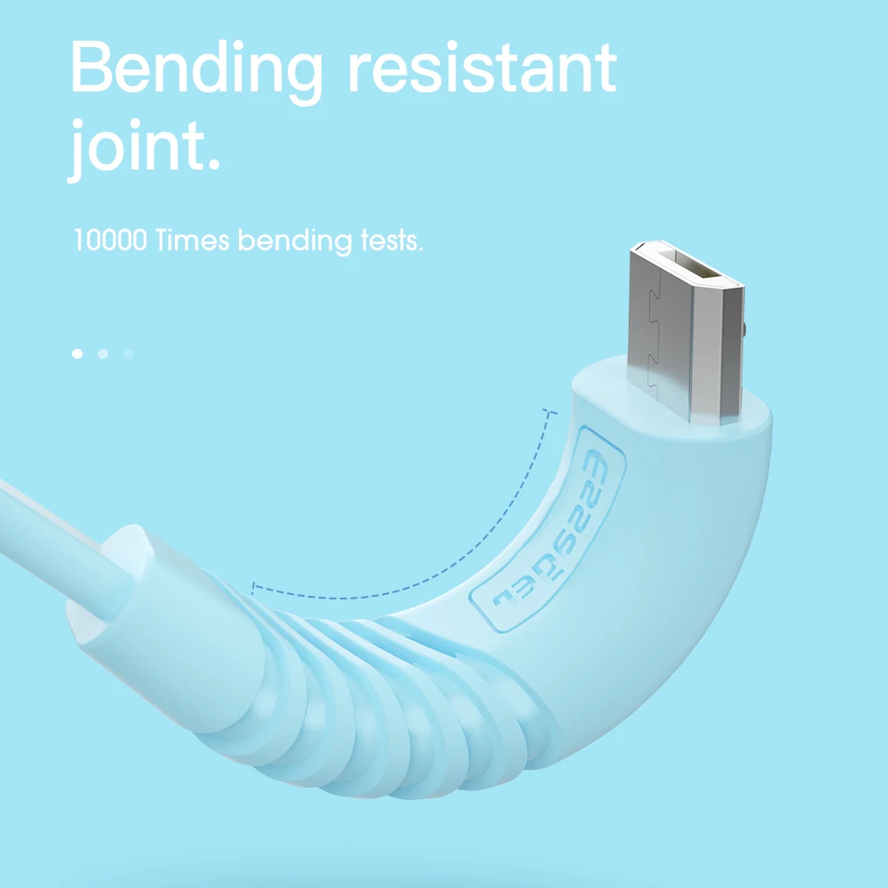 Essager Micro USB Charger Flat Cable For Samsung Huawei Xiaomi 1M 2M Data Sync Cord Wire 2.4A fast charging Mobile Phone Cables