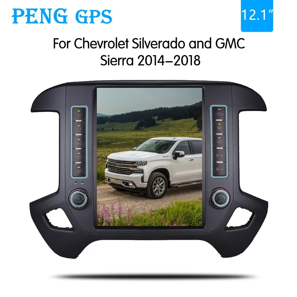 Best Android 7.1 Tesla style Vertical car radio GPS  For Chevrolet Silverado and GMC Sierra 2014-2018 navigation player no car dvd 0