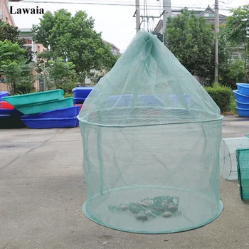 

Lawaia Folding Net Cage Crawfish Mesh Fishing Network Round Folding Fish Shrimp Mesh Cage Minnow Lobster Crab Fish Trap Cages