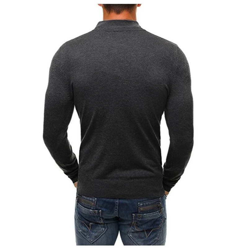 Модный осенний Повседневный свитер на молнии, приталенный вязаный мужской свитер, пуловер, 3 цвета