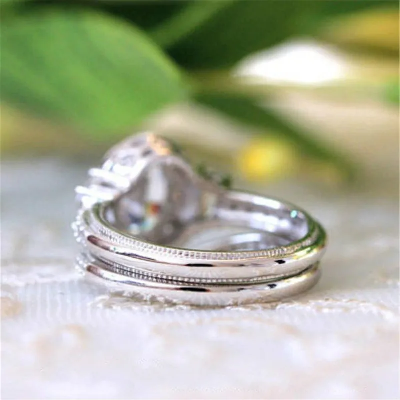 Choucong, винтажный набор обручальных колец, ааааа, cz, 925 пробы, серебро, обручальное кольцо, кольца для женщин, ювелирные изделия с цветами