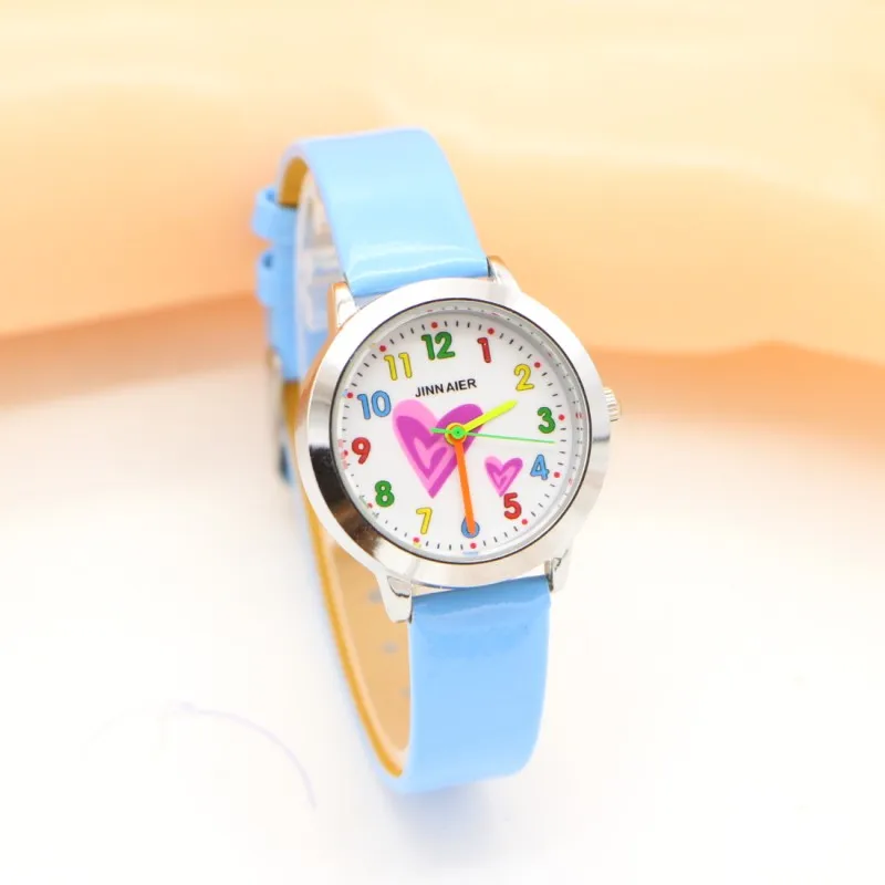 New Arrival Fashion Heart Creative Children Student Girls Kids Watch Casual Quartz Lady Wristwatch Relojes Montres Kol Saati 4