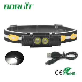 

BORUiT USB Rechargeable XP-G2 LED Headlamp Flashlight 6 Modes Portable Waterproof Camping Hunting Fishing Head Torch Light 18650