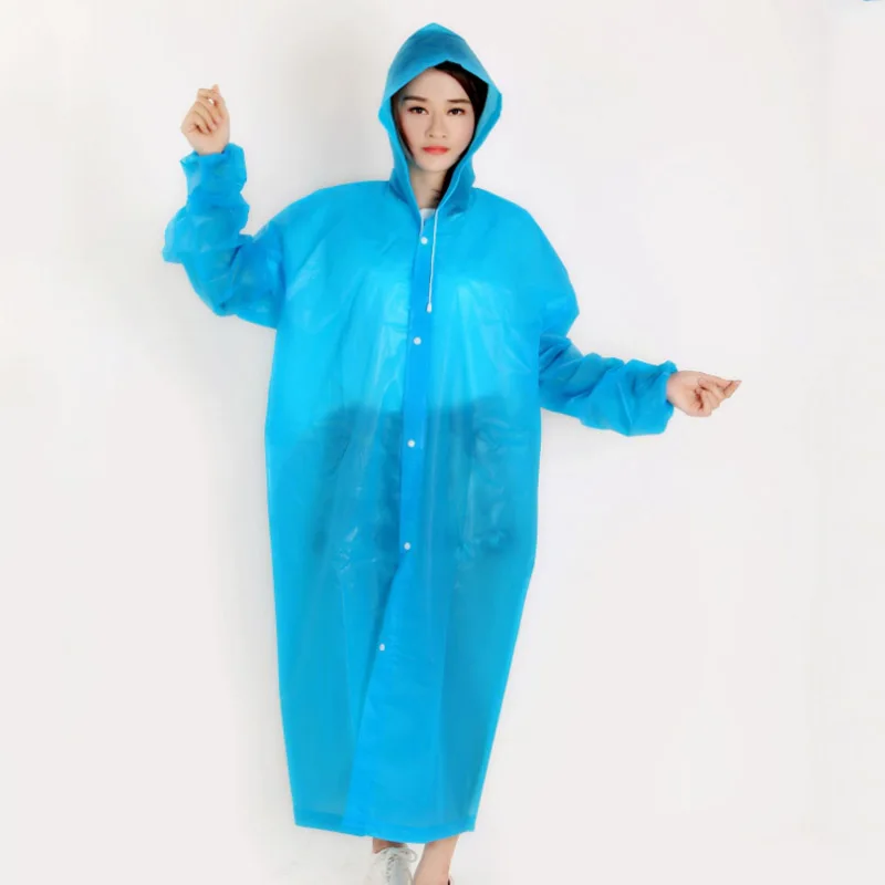 

Unisex rain coat Many color Waterproof Light Thick EVA Raincoat Men Women Outdoor Hiking rain Trekking Rainproof Jacket with hat