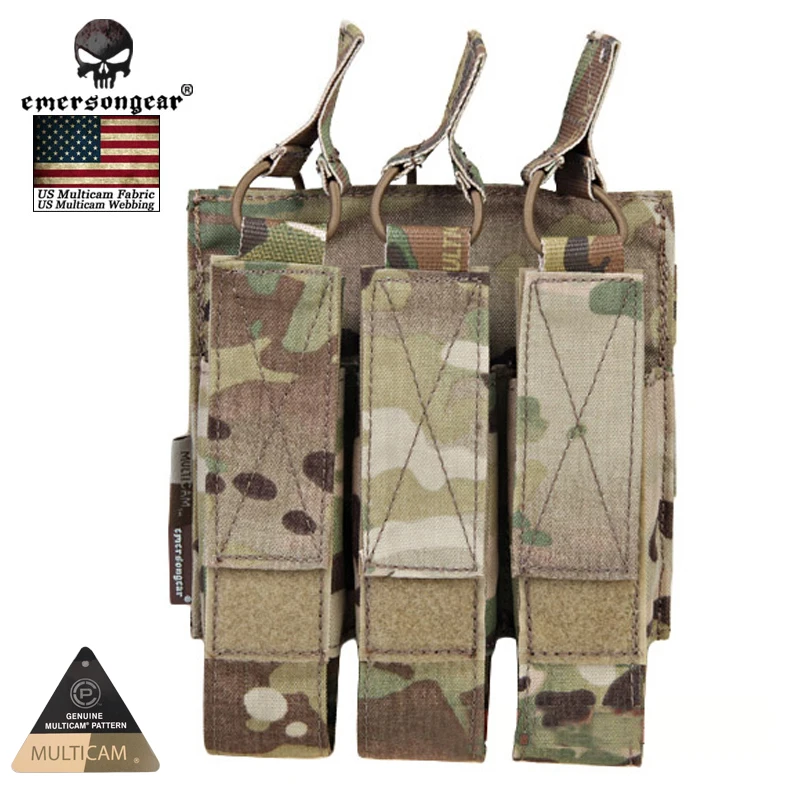 EMERSONGEAR US Multicam Genuine Fabric Airsoft Hunting Magazine Pouches Combat Modular Triple MAG Pouch For MP7