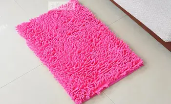 

50pcs/lot fedex fast free shipping Non Slip Absorbent Bath Mat Bathroom Shower Rugs halloway solid Chenille mat 40*60cm