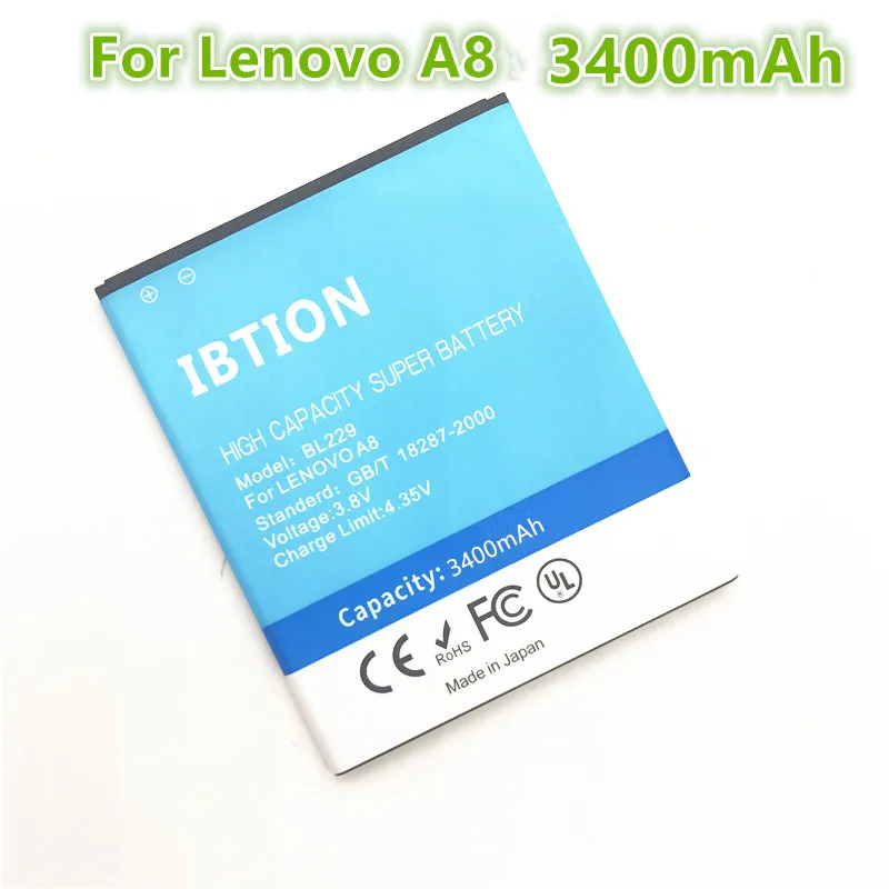 IBTION 3400 мАч BL229 для lenovo A8 Батарея A806 A808t телефон Бесплатная доставка + Интернет