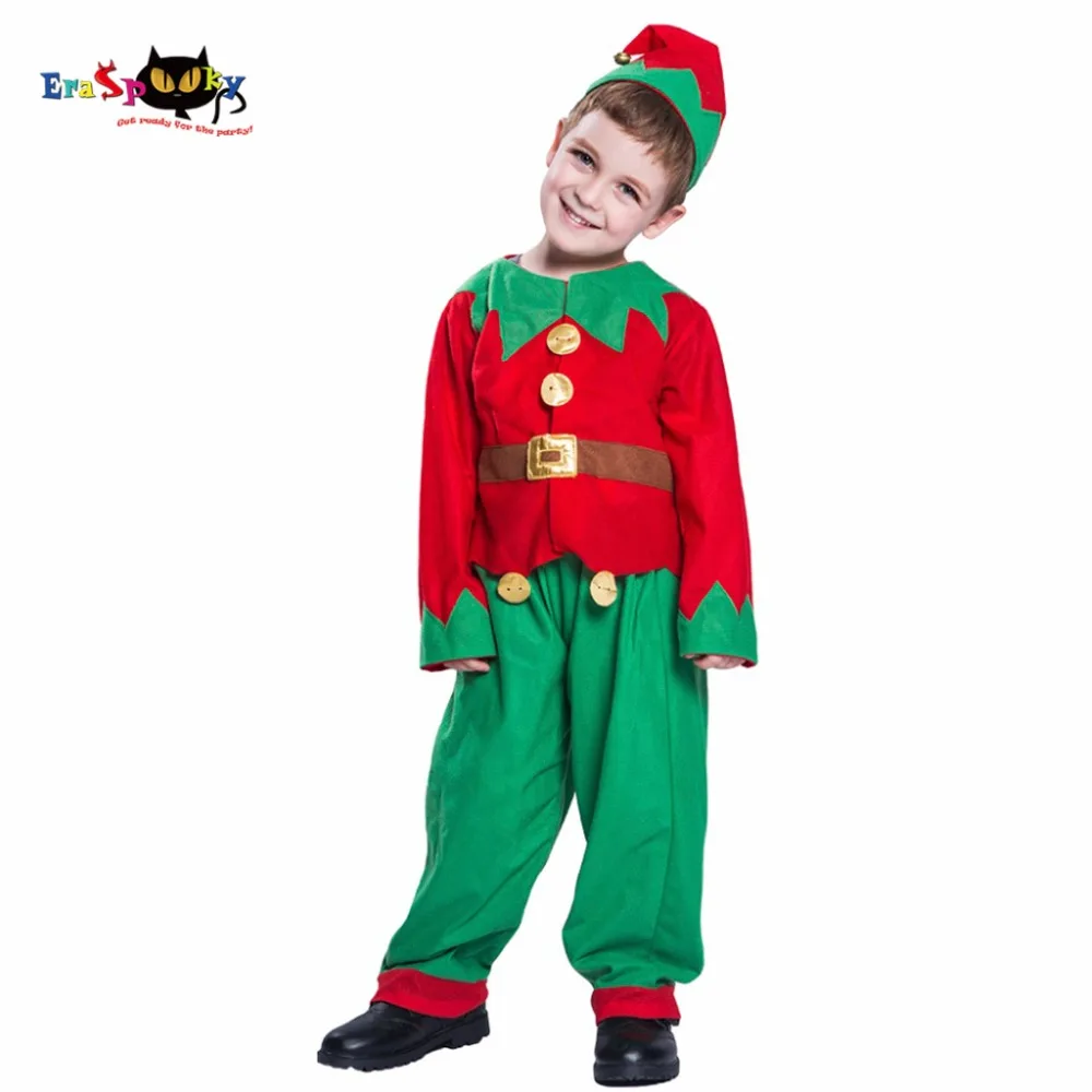 Eraspooky Toddler Christmas Costume For Kids Santa Claus Cosplay Boys Christmas Elf Clothes ...